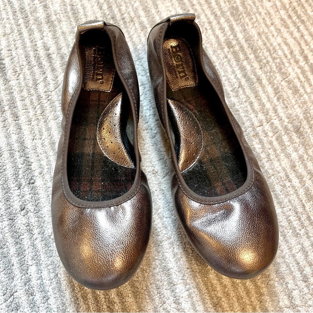 Born Metallic Brown Ballet Flats